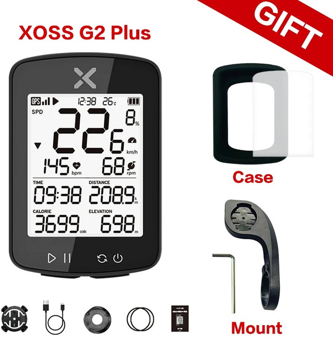 자전거속도계 GPS 거리측정기 XOSS 사이클링 컴퓨터 G 플러스 무선 속도계 블루투스 트래커 방수 도로 자전거 MTB 자전거 주행 거리계 G2 신제품, 07=G2 Plus Set 4