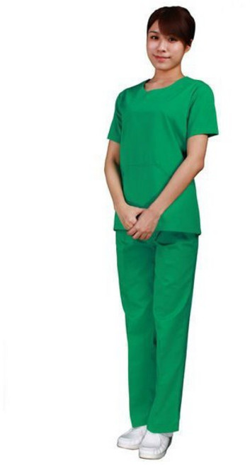 萊亞生活館 女用刷手服 褲裝 綠色