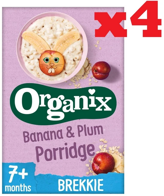 200g4팩 오가닉스 바나나 앤 플럼 오가닉 베이비 포리지 7개월 이상 Organix Banana Plum Porridge, 200g, 4개 - 쿠팡