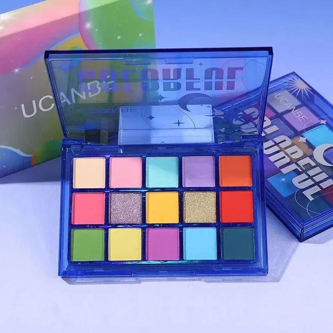 쿠쿠스토어 유캔비 15색 아이섀도우 팔레트 마카롱 스타일 멀티 컬러 매트 피니시 플레이풀 퍼포먼스 레인, 15 Sweet Dreamland, 1