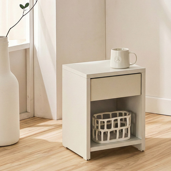 동서가구 오크드 화장대 수납 서랍 의자 DF927711, 화이트, 1개