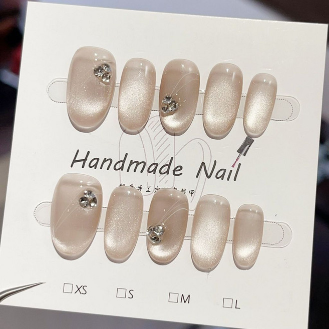 月光迷霧純手工美甲穿戴甲 指甲貼片, 1個, HNP180-S碼(實品拍攝)