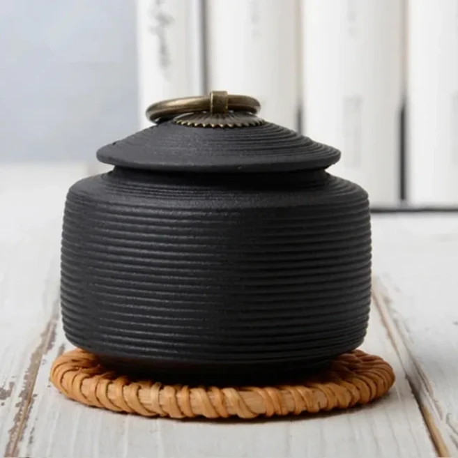 호환 항아리 애완 동물 죽음 집 매장 시네라리 유골 기념 고양이 개 낙원 동물 집에 관 세라믹 화장, 03 M, 02 black