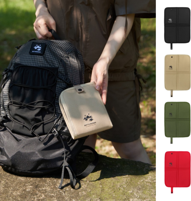 MAMOMA 접이식 휴대용 1인 등산 캠핑 감성 방석, 블랙