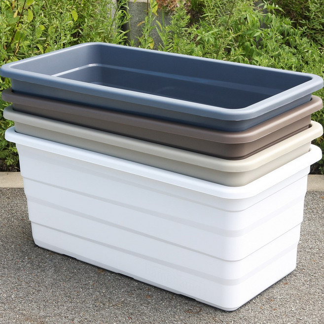 특대형 텃밭화분 플라스틱화분 대형 초화박스 상추키우기 고추 토마토 심기 베란다정원 야외화분, 1개, 브라운