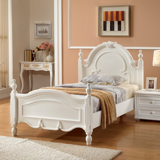 SL겔러리 레지나SS 슈퍼싱글침대 침실인테리어 로맨틱 클래식 화이트엔틱 매트릭스별도, 화이트