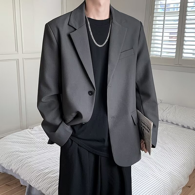 CBHV 남성 봄 가을 루즈핏 코트 캐주얼 매력적인 편안한 정장 자켓