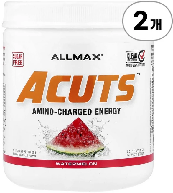 올맥스 에이컷츠 아미노 에너지 수박맛 ALLMAX ACUTS™ Amino-Charged Energy Watermelon 210g, 2개 - 쿠팡