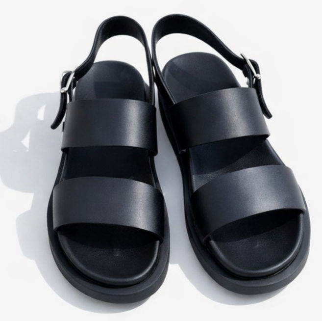 로버 남자샌들 4.5cm 키높이 여름 물놀이 발편한 가벼운 초경량 가죽 쿠션 샌들