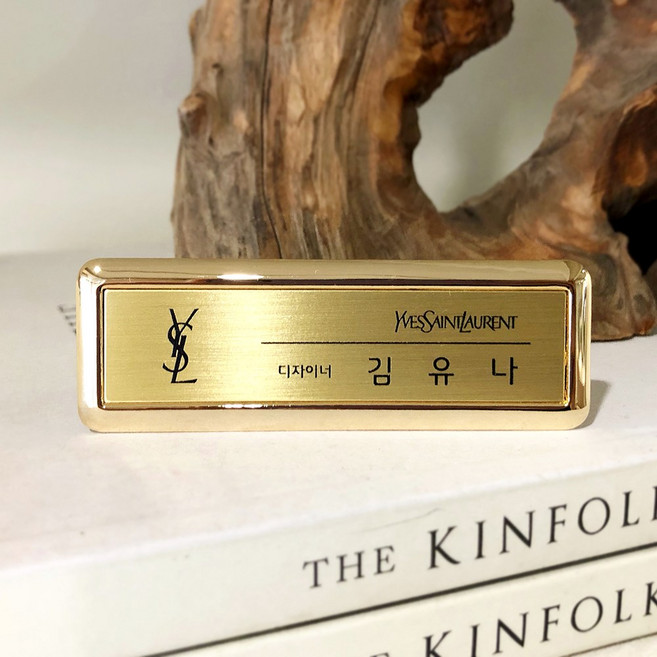 아더오더 명찰 특수인쇄 주문제작 엣지 금속 아크릴 이름표, 자석3구, 1개, 선택07.금속_골드프레임_내경66x16mm