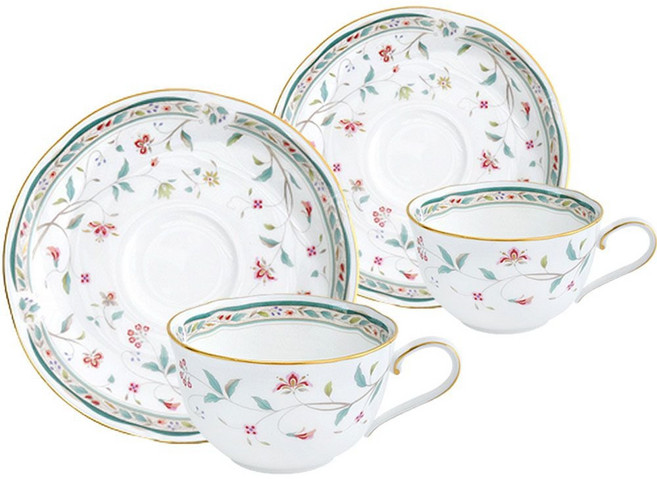 노리다케 하나사라사 커피잔 220ml 2인조 찻잔 선물세트 커피잔세트 선물용 티잔세트 찻잔세트 dew+340FD