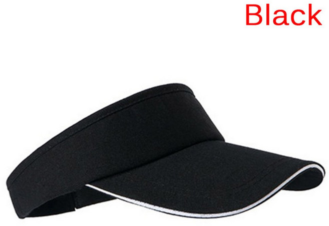 유니섹스 빈 골프 탑 여성용 선플레인 코튼 테니스 선스크린 여름용 러닝용 캡 바이저 모자, BK, 1개, black