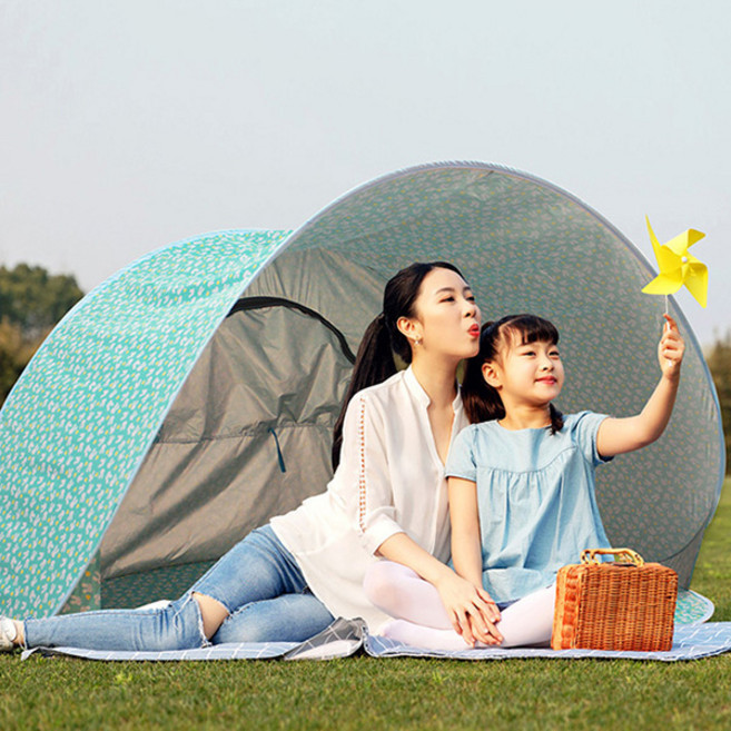 fooi 휴대용 피크닉 그늘막 돗자리 텐트 캠핑 반원 차양 원터치텐트 5시전 당일발송, 03.토끼_개방형