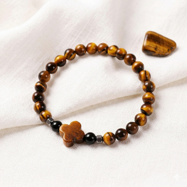 굿덕트 호안석팔찌 천연원석 호랑이눈 액막이 붉은실 팔찌 염주