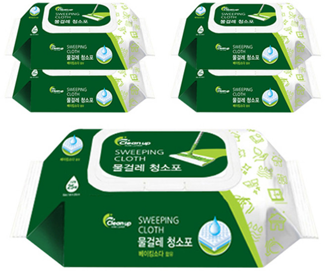 클린업 물걸레 청소포 대형 25p, 5개