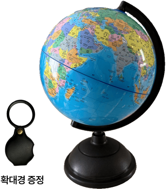 홈스데일리 한글 회전 세계 지구본 휴대용 확대경 증정, 혼합색상