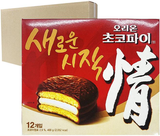 과자사탕초콜릿간식/L38_[박스] 오리온 초코파이 468g 8입/사무실 회사 탕비실 모임 어린이집 학원 교회 과자파티, 1개
