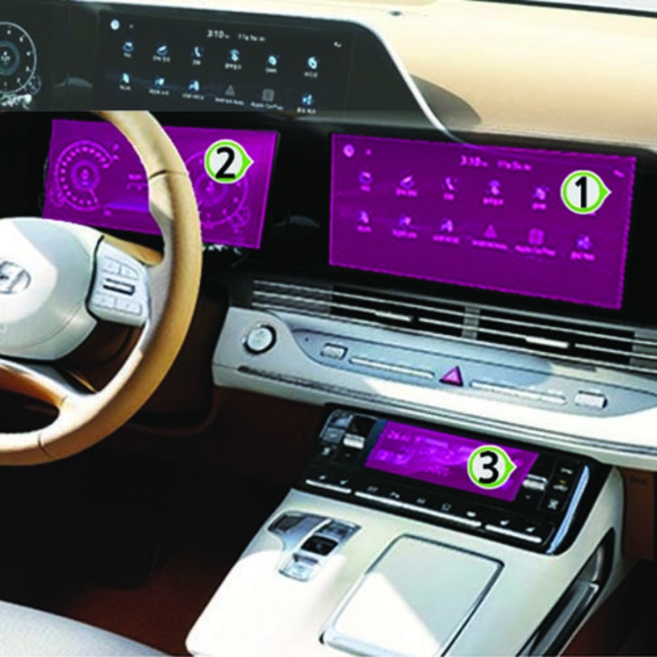 이거네 더 뉴 그랜저 2021 2020 네비게이션 계기판 센터페시아 보호필름 3종, 고광택3종세트