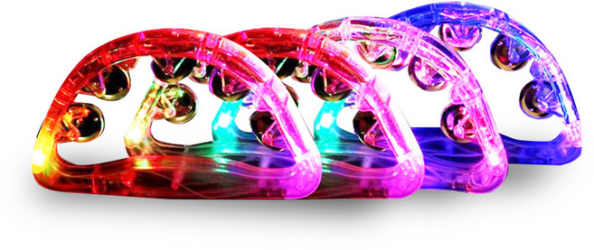 미라클엠 파티용 LED 야광 발광 탬버린 22cm MACC02, 4종, 4개입