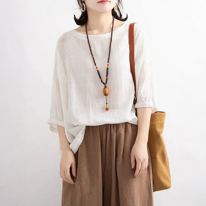 블랑루즈 리엘로 아이스 시스루 7부 린넨