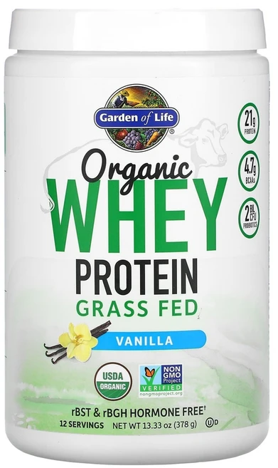 가든오브라이프 오가닉 프로틴 파우더 바닐라 12회분 Garden of Life Organic Whey Protein Powder Vanilla 12 Servings, 1, 1개 - 쿠팡