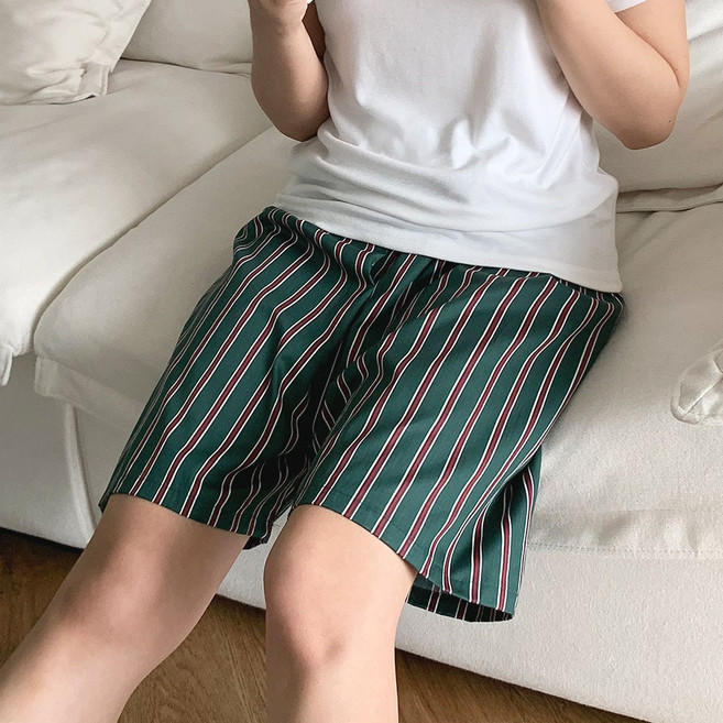 MARIQUE 국내산 순면 여성 5부 스트라이프 파자마 6컬러