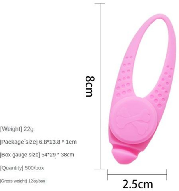 3in LED 애완 동물 강아지 목걸이 펜던트 실리콘 빛나는 경고 빛 반짝이 크리스마스 장식 개 고양이 새장 축제, 5)pink light