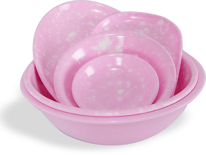 손할매 옛날 멜라민 캠핑 레트로 감성 중국집 그릇 접시 단품, 1개, 핑크