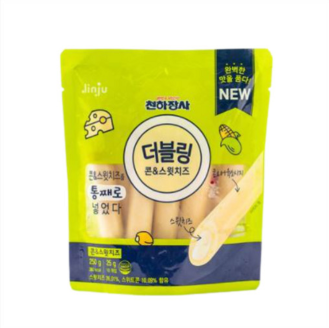 진주햄 천하장사 더블링 콘&스윗치즈, 250g, 1개