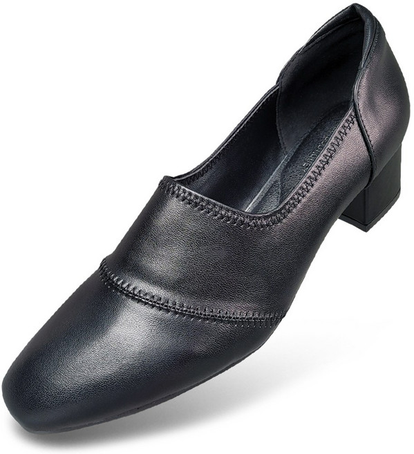 마마슈 여성 가죽 구두 4.5cm 청키굽 스티치 쿠션 A36P