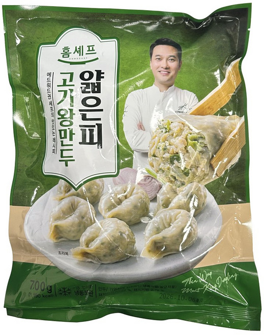 에드워드권 홈셰프 얇은피 고기왕만두 / 쫄깃한 얇은피 맛있는 고기만두, 1개, 700g