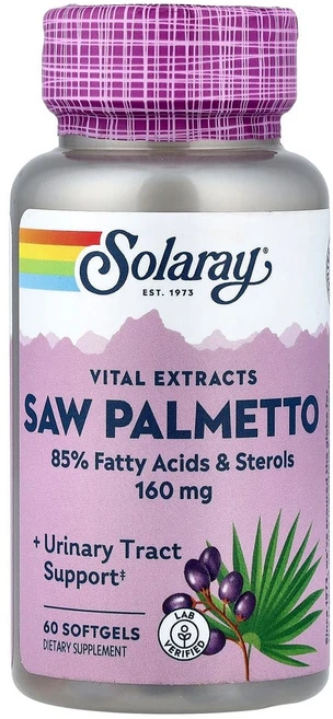 솔라레이 바이탈 추출물 쏘팔메토 추출물 160mg 소프트젤 60정, 1개 - 쿠팡