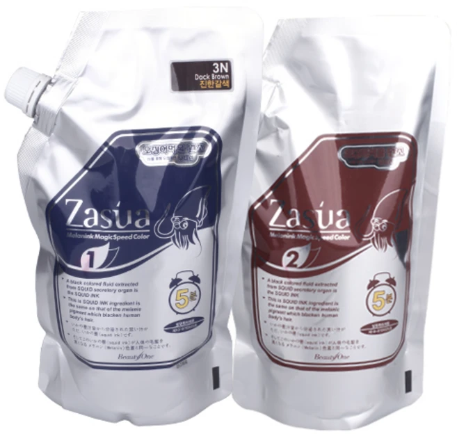 [뷰티원] 자수아 멜라닌크 매직 스피드 칼라(5분 스피드 오징어먹물 칼라) 1제500ml+2제500ml, 1개, [5WB]따뜻한 빛 밝은갈색(Warm Brown) - 쿠팡