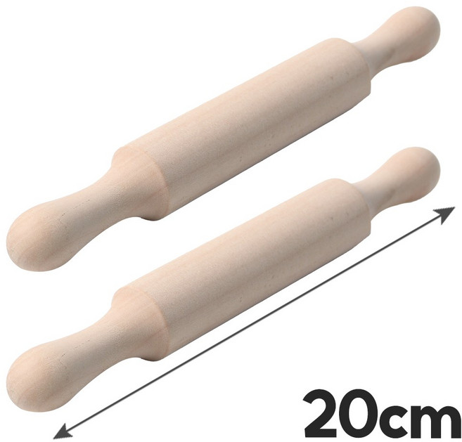 뮤즈 우드밀대 20cm / 반죽밀대 요리수업 취미활동 클레이 지점토 어린이홈베이킹, 2개, 베이지