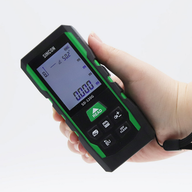 SINCON 디지털 레이저거리측정기 SD-120G 그린포인트 정밀도2mm 최대 120M측정, 1개