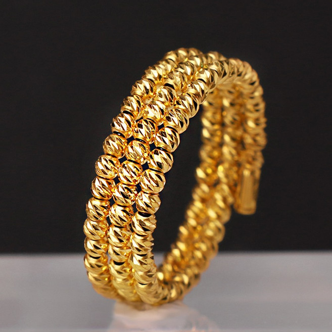 주리에떼 24K 순금 컷팅볼 레이어드 링 볼드 코첼라 세줄 반지