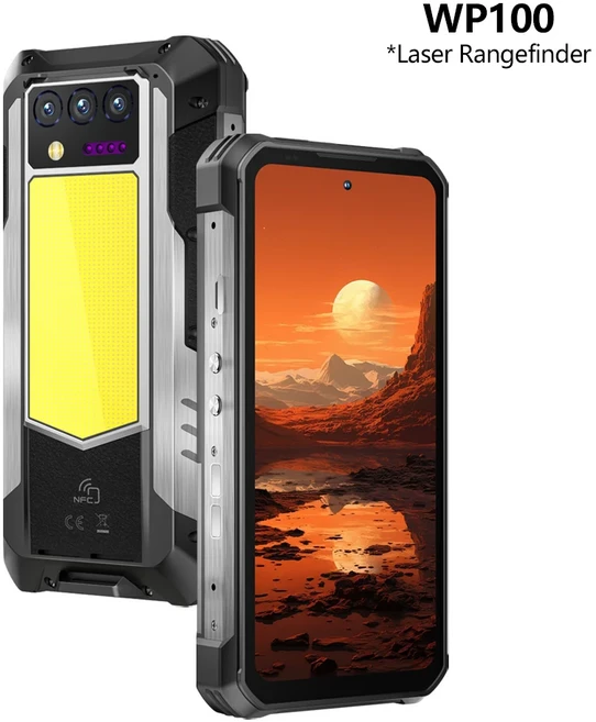 오키텔 NFC 러기드폰 WP100 33000mAh 레이저 거리측정기 탑재 5G 스마트폰 36GB(12+24)+512GB 200MP 카메, 01 China Mainland, 01 Official Standard, 01 Black, 512GB