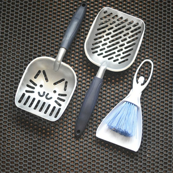 스쿱형 배변삽 스텐 소재 반영구 오래사용하는 모래스푼, 1개, 기본 색상