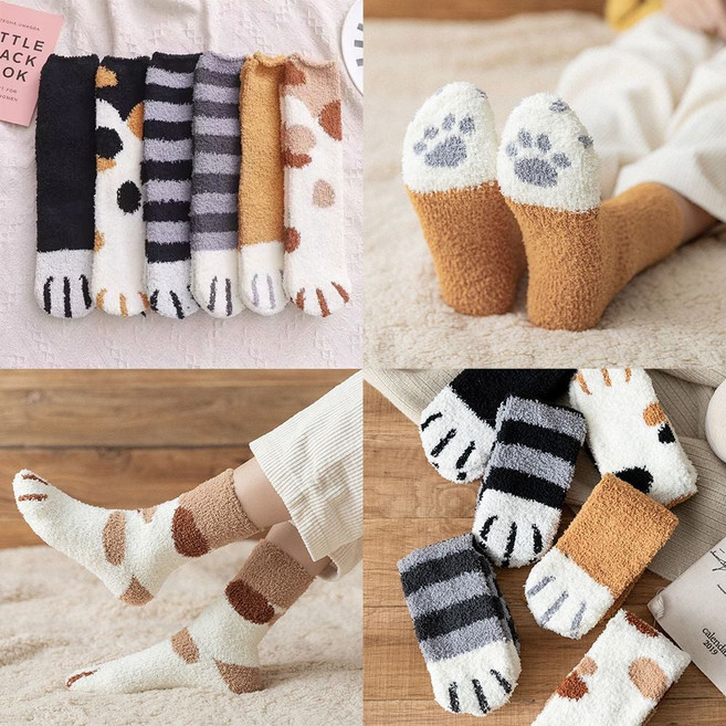 고양이발 수면양말 6종 귀여운 뽀글이양말 SW20001 knk+0943XP