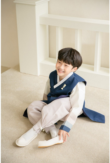 메종드온 감성쾌자 네이비 남아한복 (백일 1호~15호) 돌 주니어 키즈한복