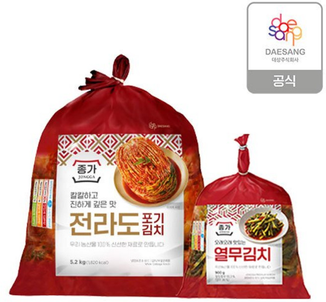 종가 종가집 전라도식 포기김치 + 열무김치, 1개