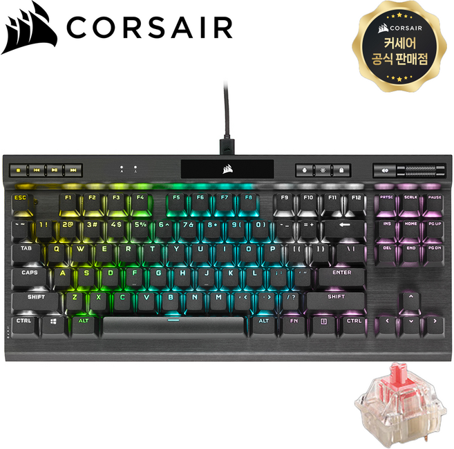 커세어 K70 TKL 한글 기계식 게이밍 유선 텐키리스 키보드, (BLACK) 블랙, RGP0071, 저소음 적축