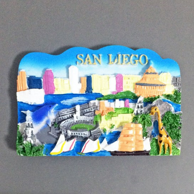 맛있는굿즈 호주 미국 하와이 뉴욕 괌 사이판 뉴질랜드 냉장고자석 마그넷 마그네틱 기념품, C미국44.샌디에고