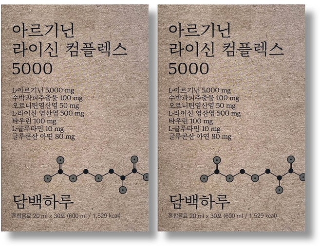 담백하루 아르기닌 라이신 컴플렉스 5000 30p, 600ml, 2개