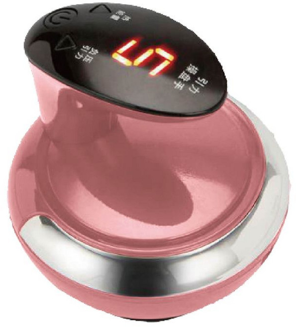 九檔調節液晶顯示屏無線刮痧儀器 - 電動吸痧機 拔罐疏通儀 按摩機, 粉色充電款 (贈禮包), 1個