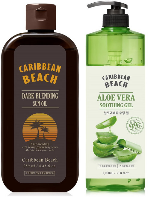 캐리비안비치 다크 블렌딩 오일+알로에수딩젤, 1개, 1.25L