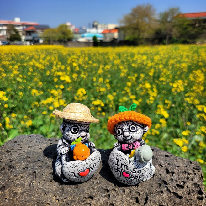 제주 돌하르방 돌할망 장식 인형, 2개 세트