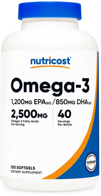 뉴트리코스트 오메가-3 2500mg 120소프트젤 1병, 120정, 1개 - 쿠팡