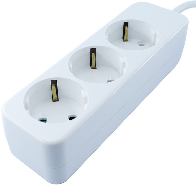 다조아 국산 안전 접지 멀티탭 3구 (16A), 1개, 화이트, 3m