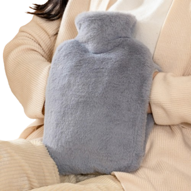 만만템 물주머니 2L 주머니형 커버포함 보온 보냉 핫팩 찜질, 그레이 커버 세트